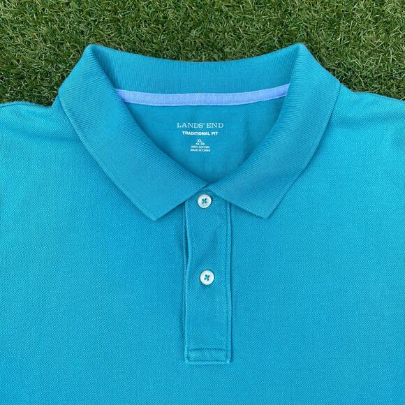 Lands' End Men's Traditional Fit Polo Shirt Size XL - Picture 2 of 4